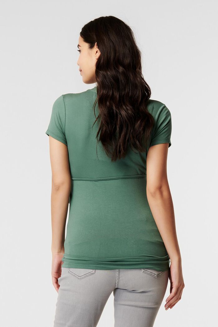 T-shirt met V- hals, LENZING™ ECOVERO™, VINYARD GREEN, detail image number 3