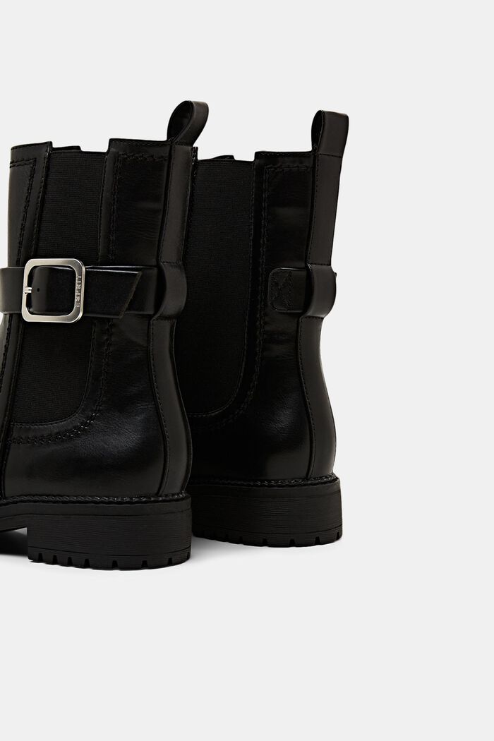 Chelsea boots van imitatieleer met gespdetail, BLACK, detail image number 4