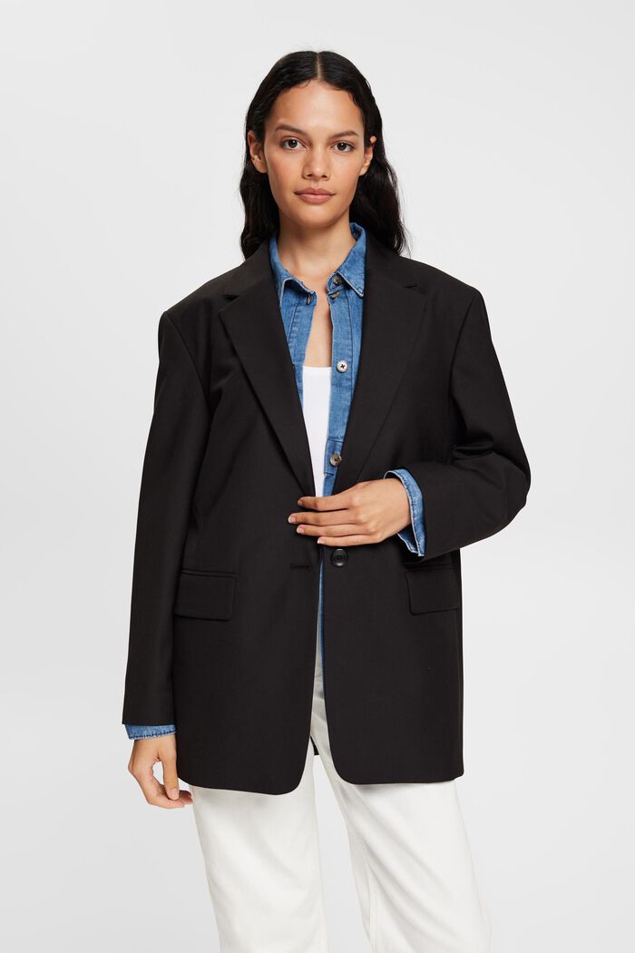 Oversized blazer, BLACK, detail image number 1