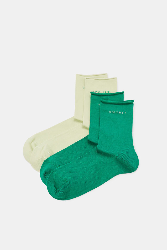 2 paar grofgebreide sokken, GREEN, detail image number 0