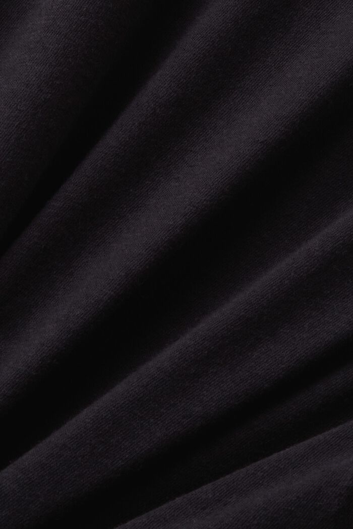 T-shirt van een mix van katoen en linnen, BLACK, detail image number 5
