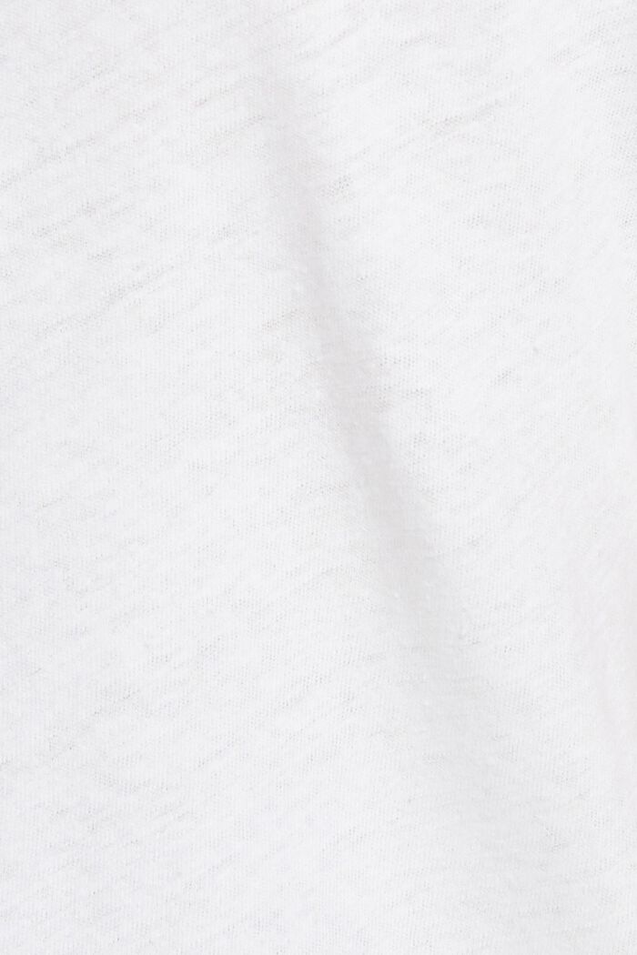 Met linnen: T-shirt met print, WHITE, detail image number 4