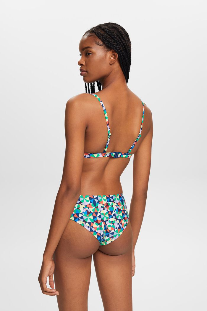 Gerecycled: gewatteerde bikinitop met motief all-over, GREEN, detail image number 2