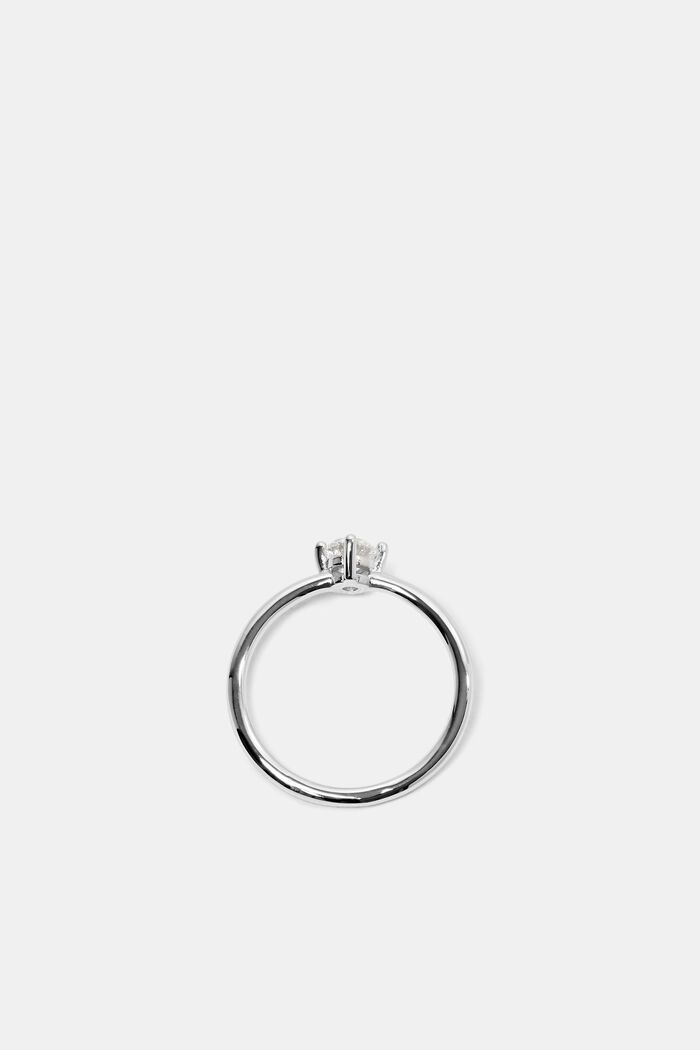 Ring van sterlingzilver met vierkante zirkonia, SILVER, detail image number 0