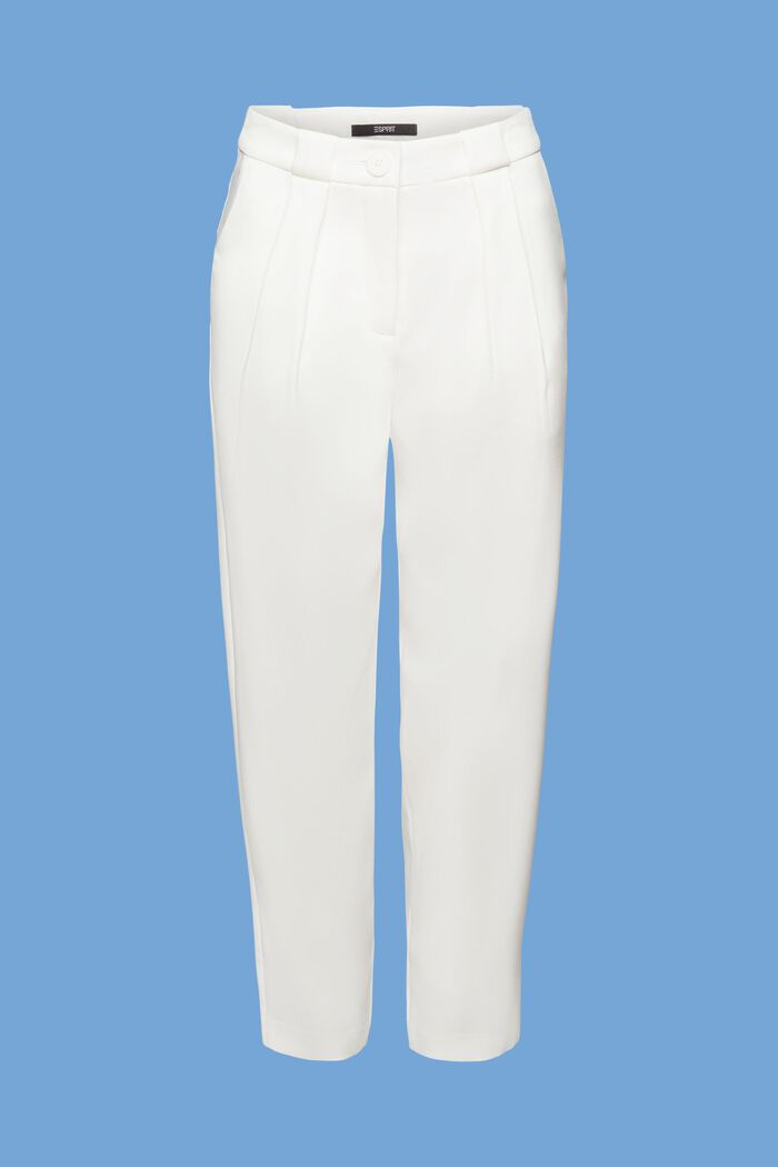 Cropped broek van twill voor het voorjaar, WHITE, detail image number 7