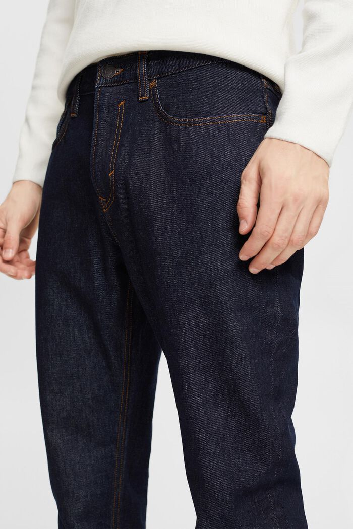 Jeans met middelhoge taille en rechte pijpen, BLUE RINSE, detail image number 3