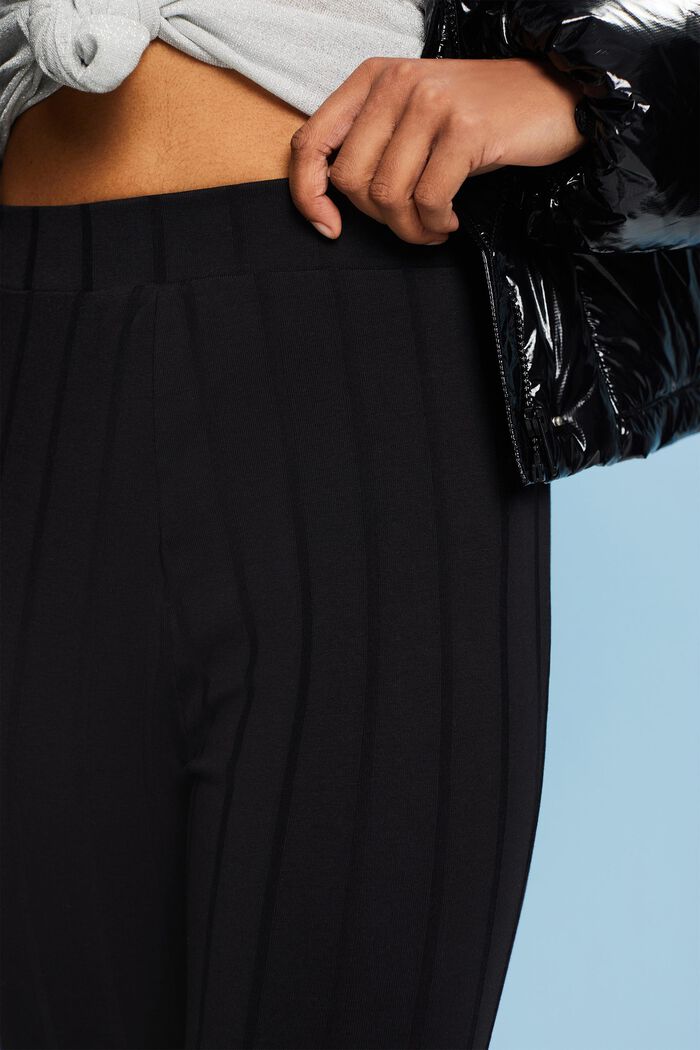 Geribde, uitlopende jersey broek, BLACK, detail image number 2