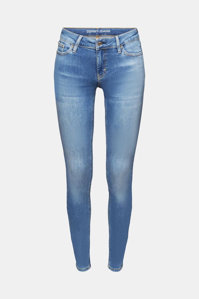 Mid rise skinny jeans, BLUE MEDIUM WASHED, detail image number 7