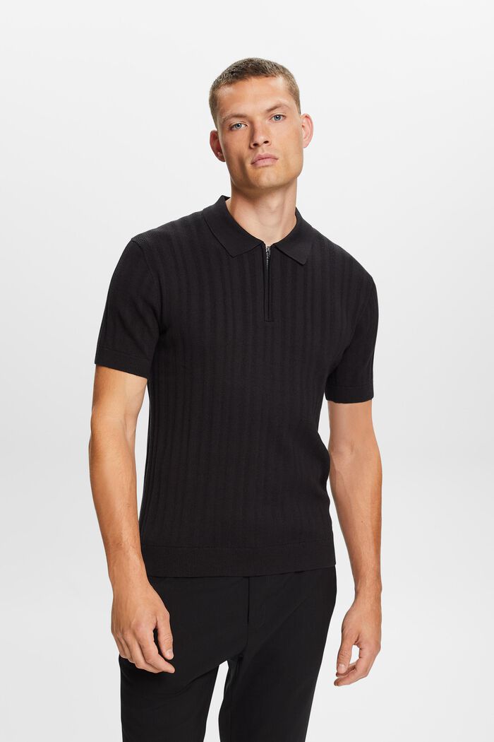 Poloshirt met slim fit, BLACK, detail image number 0
