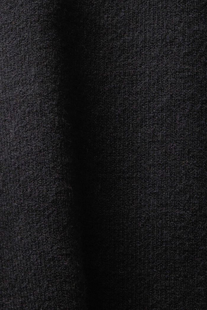 Gebreide jurk met opstaande kraag, BLACK, detail image number 5