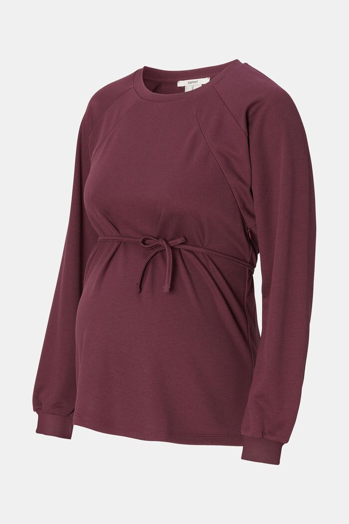 Sweatshirt met borstvoedingsfunctie, PLUM BROWN, detail image number 6