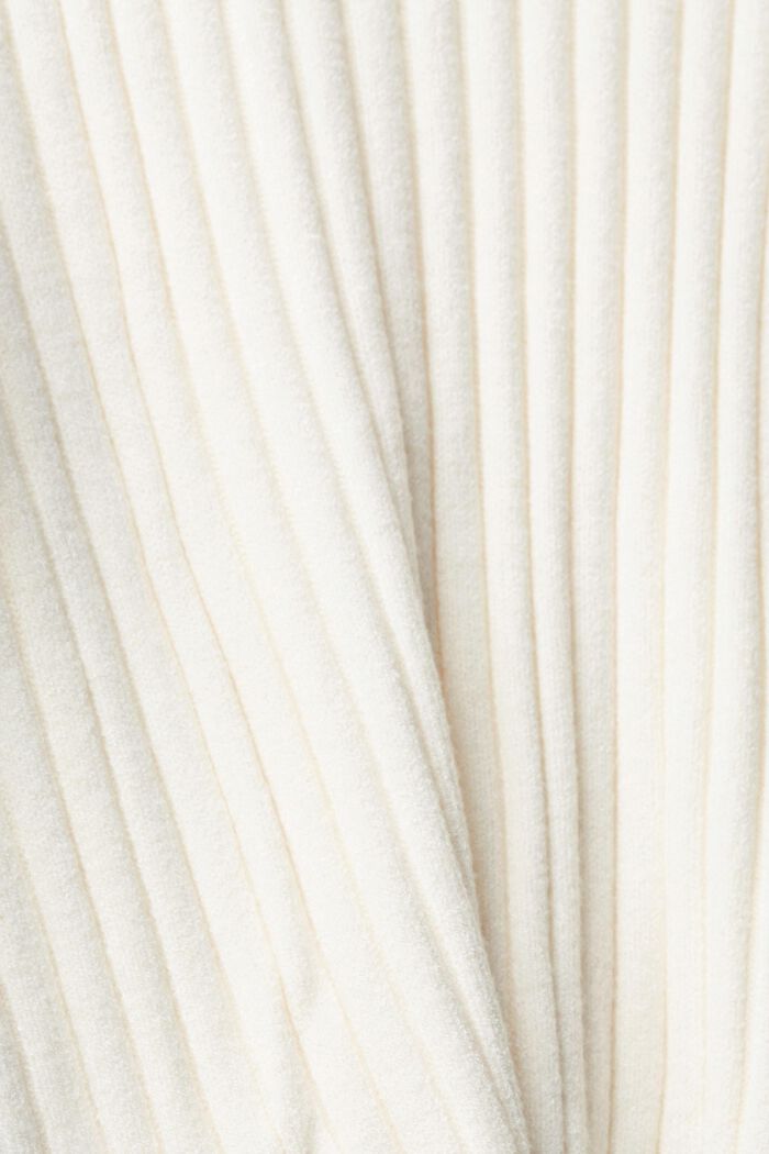 Geribde trui met turtleneck, OFF WHITE, detail image number 4