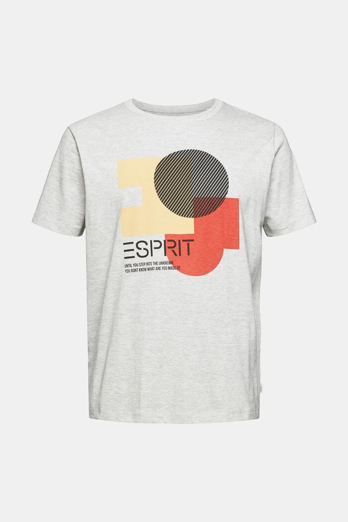 Jersey T-shirt met print, mix met biologisch katoen, LIGHT GREY, detail image number 7