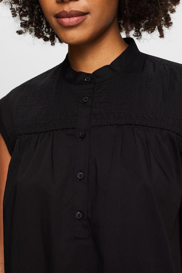 Mouwloze katoenen blouse, BLACK, detail image number 2