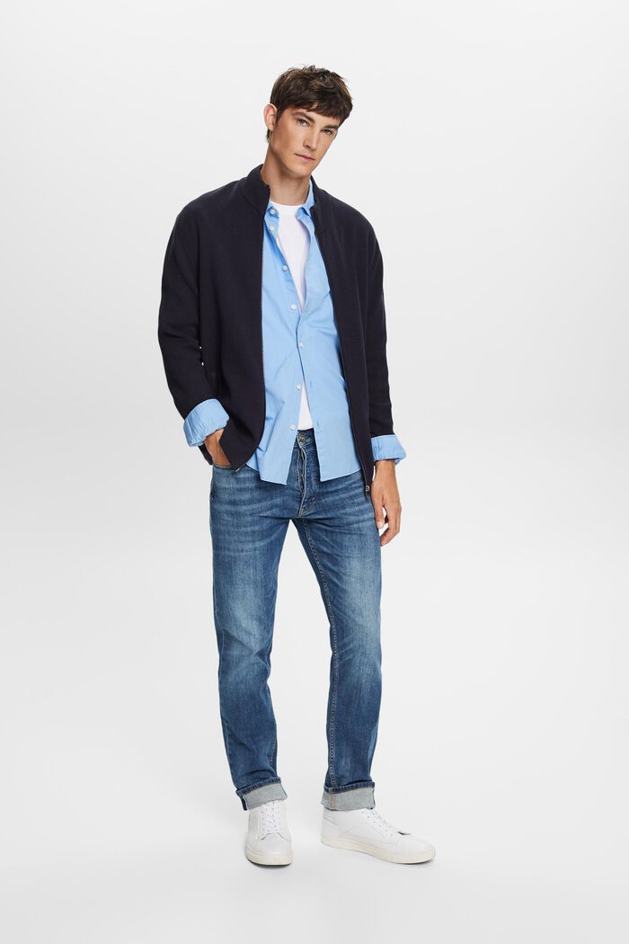 Rechte selvedge jeans met middelhoge taille, BLUE MEDIUM WASHED, detail image number 1