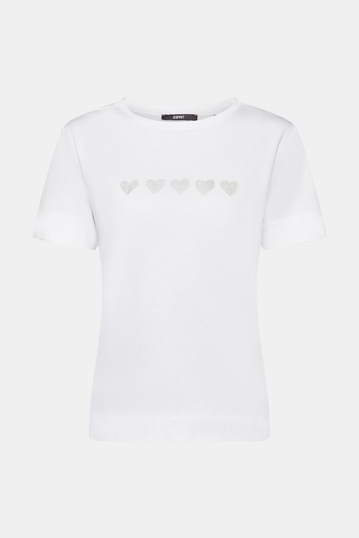 T-shirt met print op de borst, NEW WHITE, detail image number 6