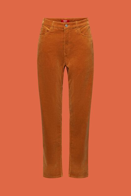 Corduroy broek met hoge taille en rechte pijpen