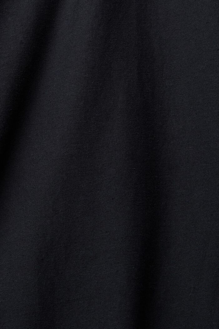 Met linnen: jumpsuit met hoekige hals, BLACK, detail image number 5