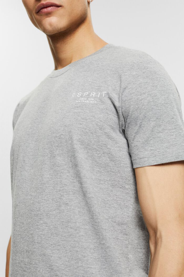 Jersey T-shirt met logoprint, LENZING™ ECOVERO™, MEDIUM GREY, detail image number 1