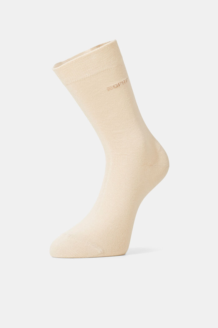 Twee paar sokken met zachte boord, CREAM, detail image number 1