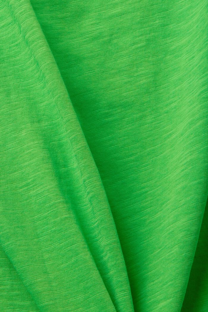 Katoenen shirt met U-hals, GREEN, detail image number 5