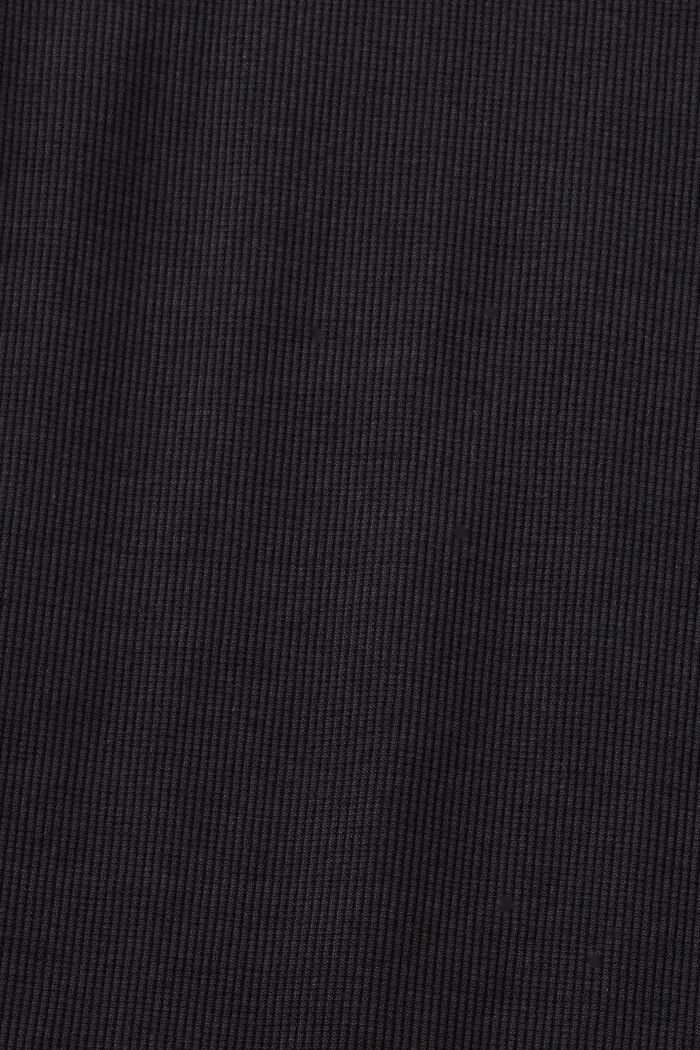 Geribd T-shirt met ronde hals, BLACK, detail image number 5