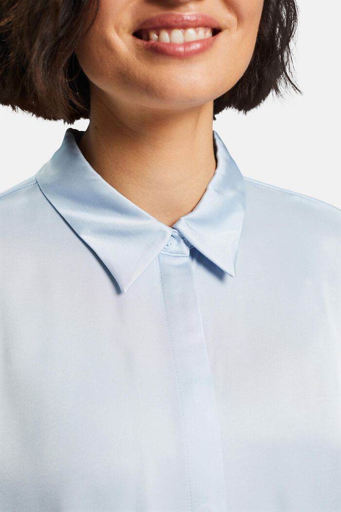 Satijnen blouse met lange mouwen, LIGHT BLUE, detail image number 2