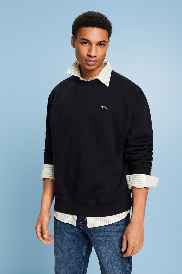 Sweatshirt met grafisch logo, BLACK, detail image number 0