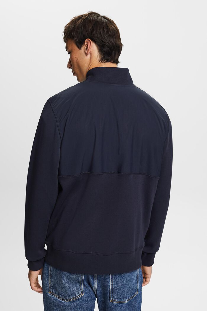 Sweatshirt met een halve rits, van een materiaalmix, NAVY, detail image number 3