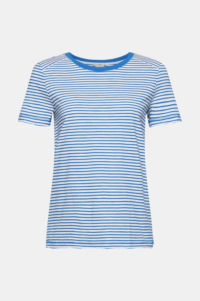 Gestreept, katoenen T-shirt, BLUE, overview