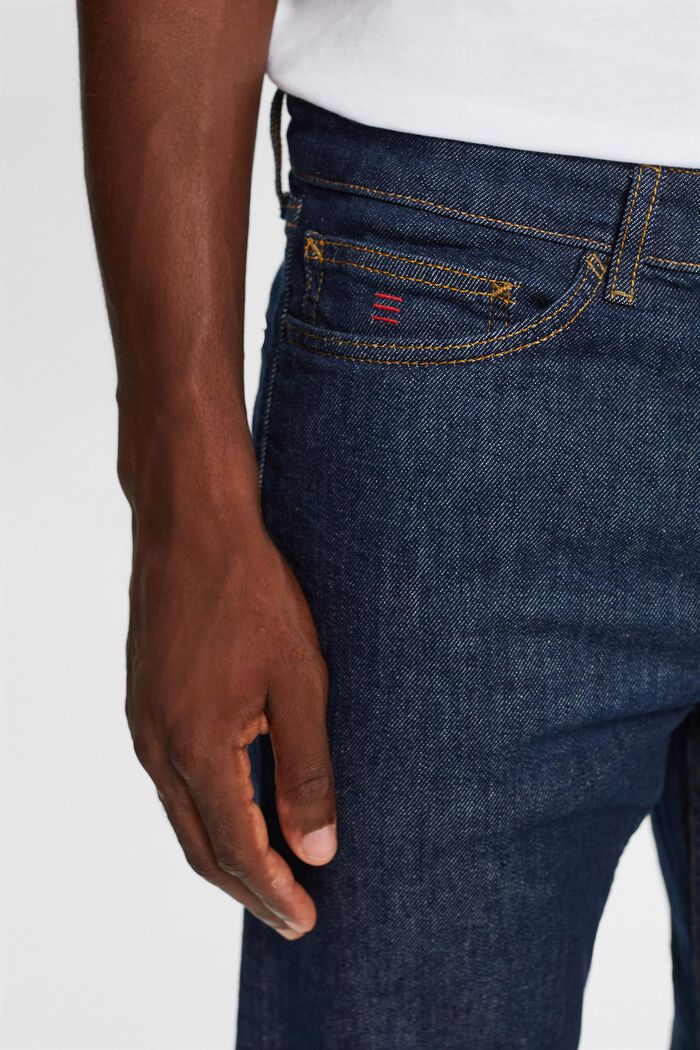 Jeans met middelhoge taille en rechte pijpen, BLUE RINSE, detail image number 1