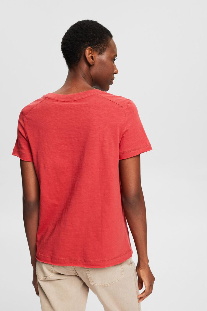 T-shirt met tekstprint, biologisch katoen, RED, detail image number 3
