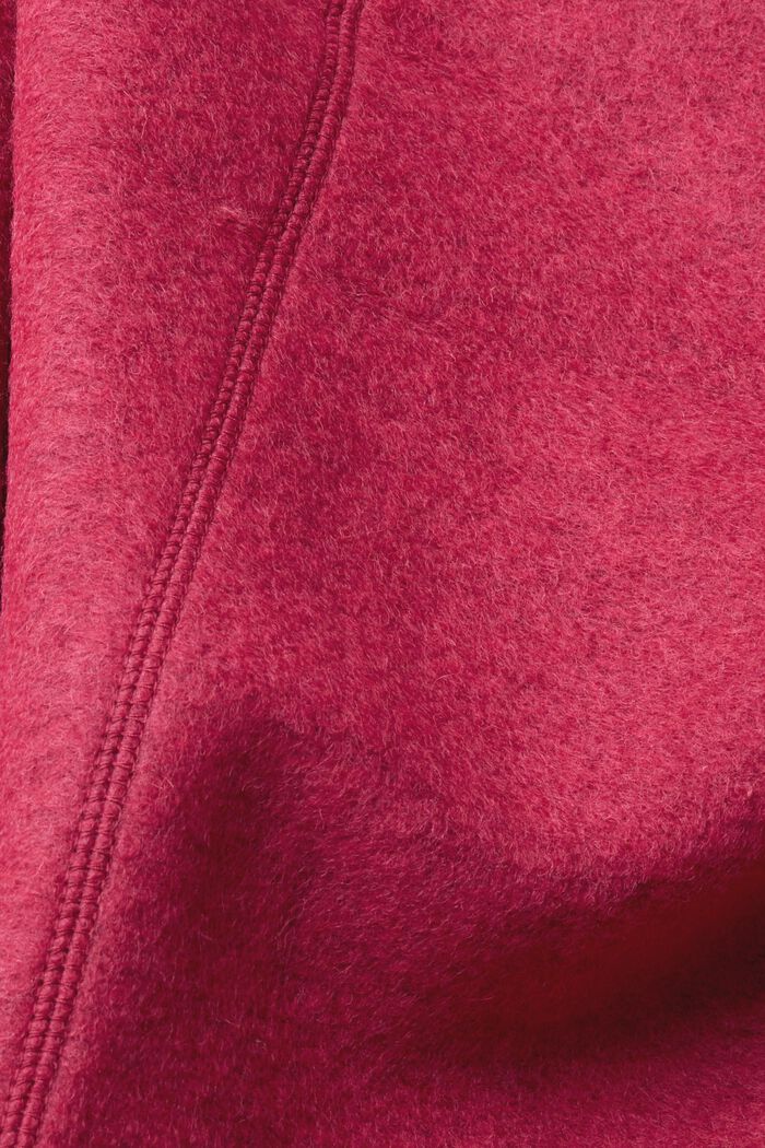 Mantel met wol, DARK PINK, detail image number 4