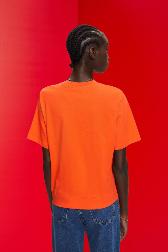 Katoenen T-shirt, ORANGE RED, detail image number 3