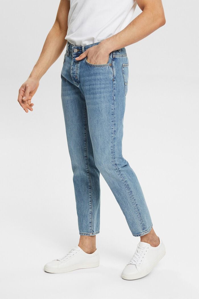 Jeans met knoopsluiting, BLUE MEDIUM WASHED, detail image number 0