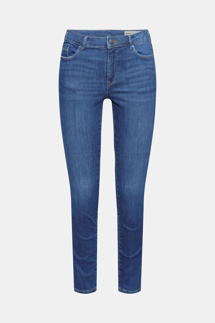 Jeans van katoen met stretch, BLUE DARK WASHED, detail image number 2
