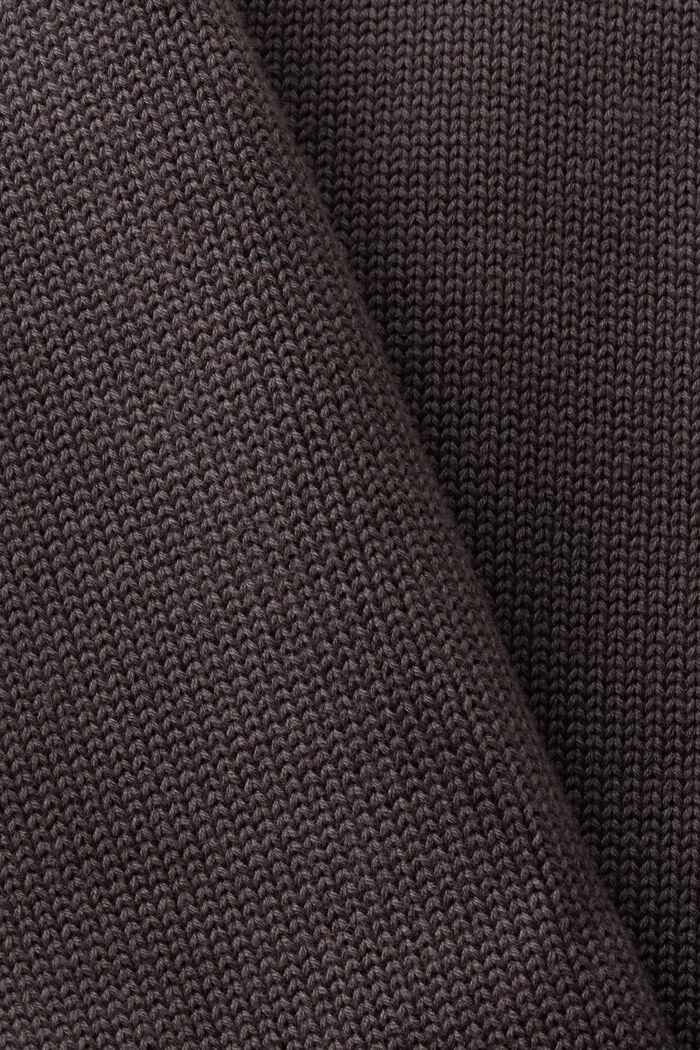 Jacquard katoenen trui met ronde hals, DARK GREY, detail image number 5
