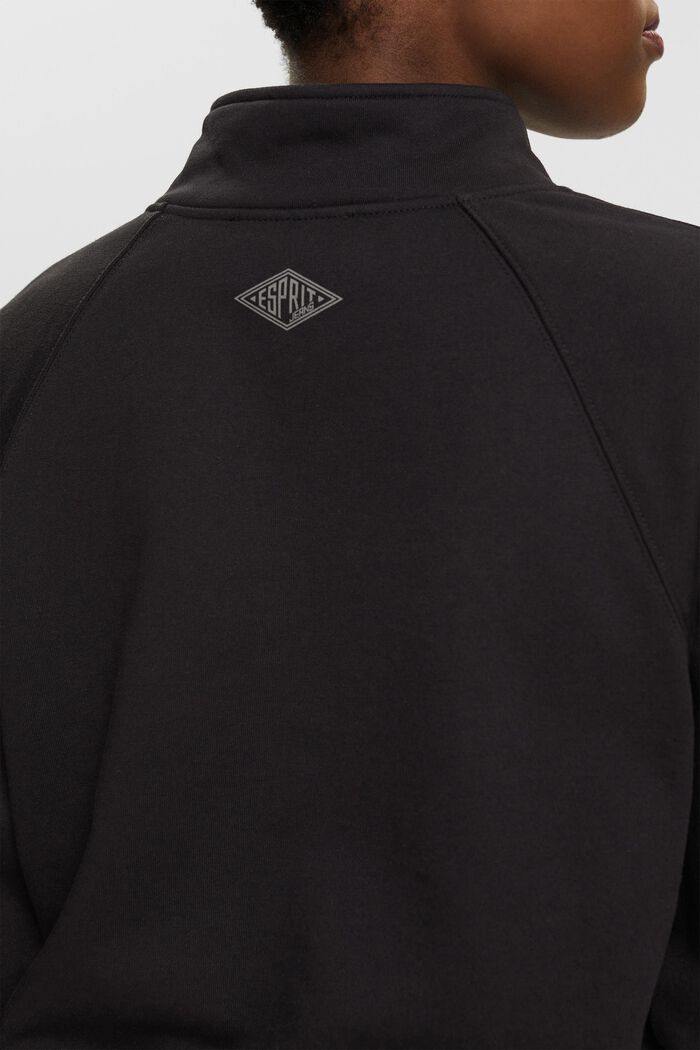 Sweatshirt met halve ritssluiting, BLACK, detail image number 4