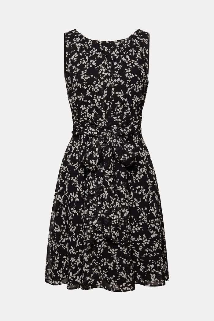 Chiffon jurk met print, BLACK, detail image number 6