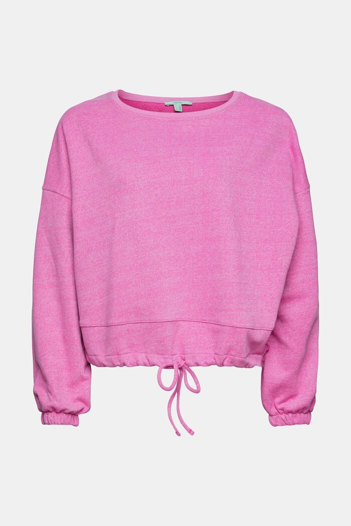 Sweatshirt met tunnelkoord, PINK FUCHSIA, overview