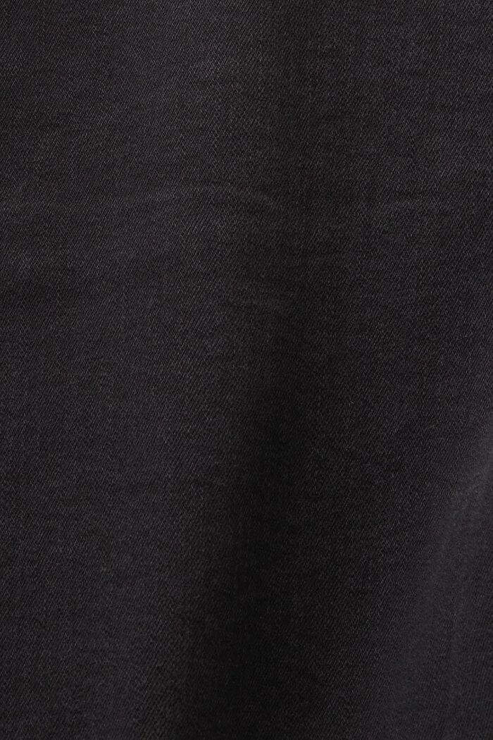 Rechtlijnige denim short met middelhoge taille, BLACK DARK WASHED, detail image number 6