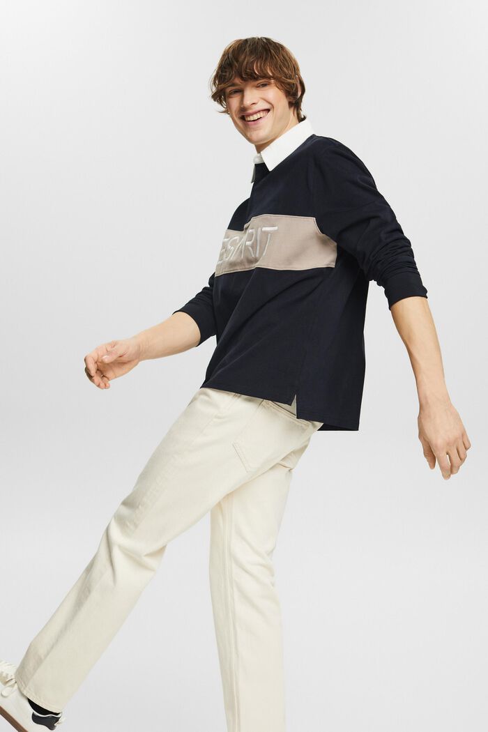 Jeans met middelhoge taille en rechte pijpen, OFF WHITE, detail image number 0