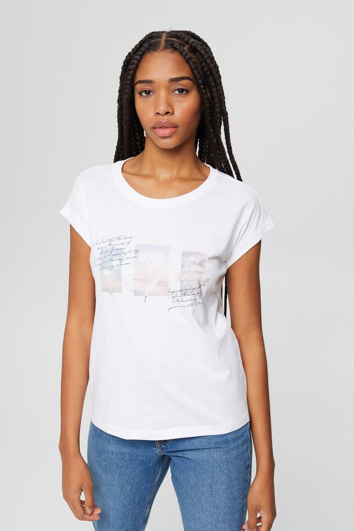 T-shirt met artistieke print, WHITE, detail image number 0