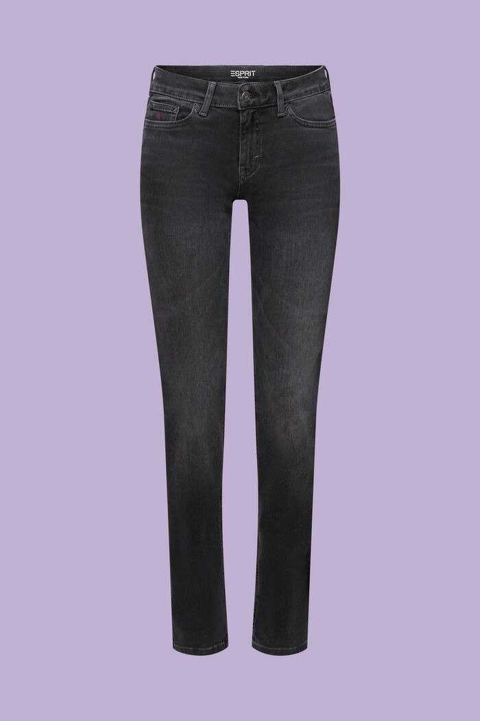 Slim fit-jeans met middelhoge taille, BLACK DARK WASHED, detail image number 6