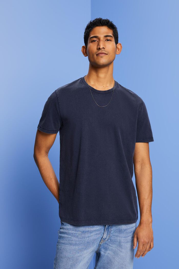 Garment-dyed jersey T-shirt, 100% katoen, NAVY, detail image number 0