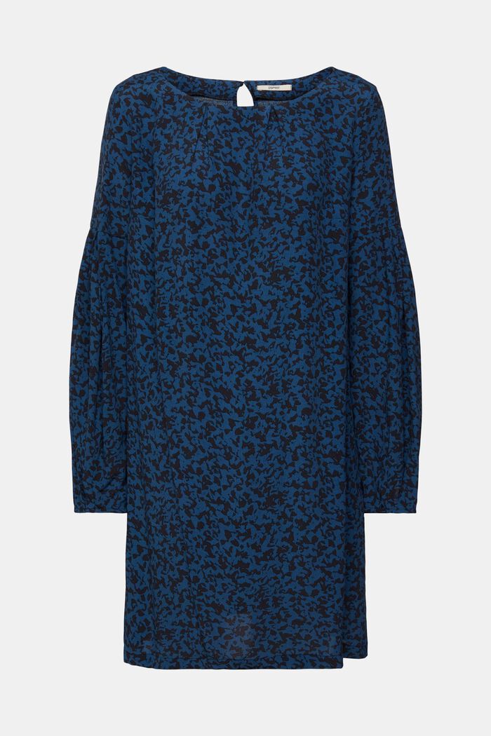 Viscose mini-jurk met motief, PETROL BLUE, detail image number 6