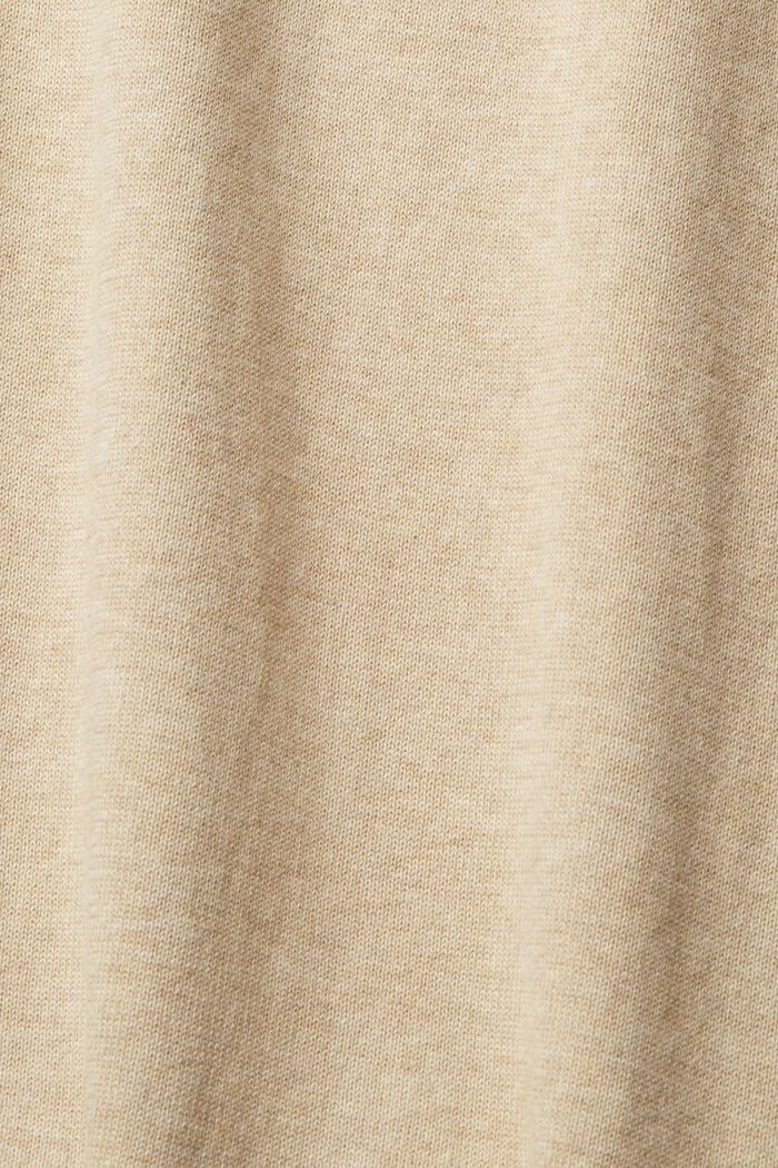 Gebreide jurk met col, SAND, detail image number 5