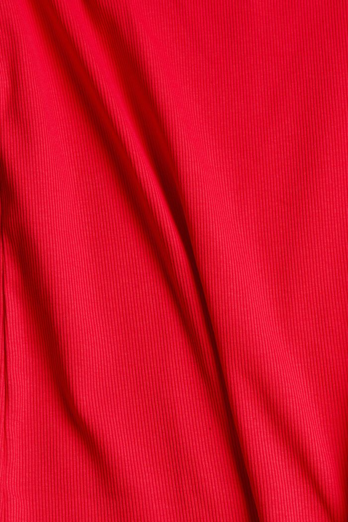 Geribd T-shirt van biologisch katoen, RED, detail image number 4