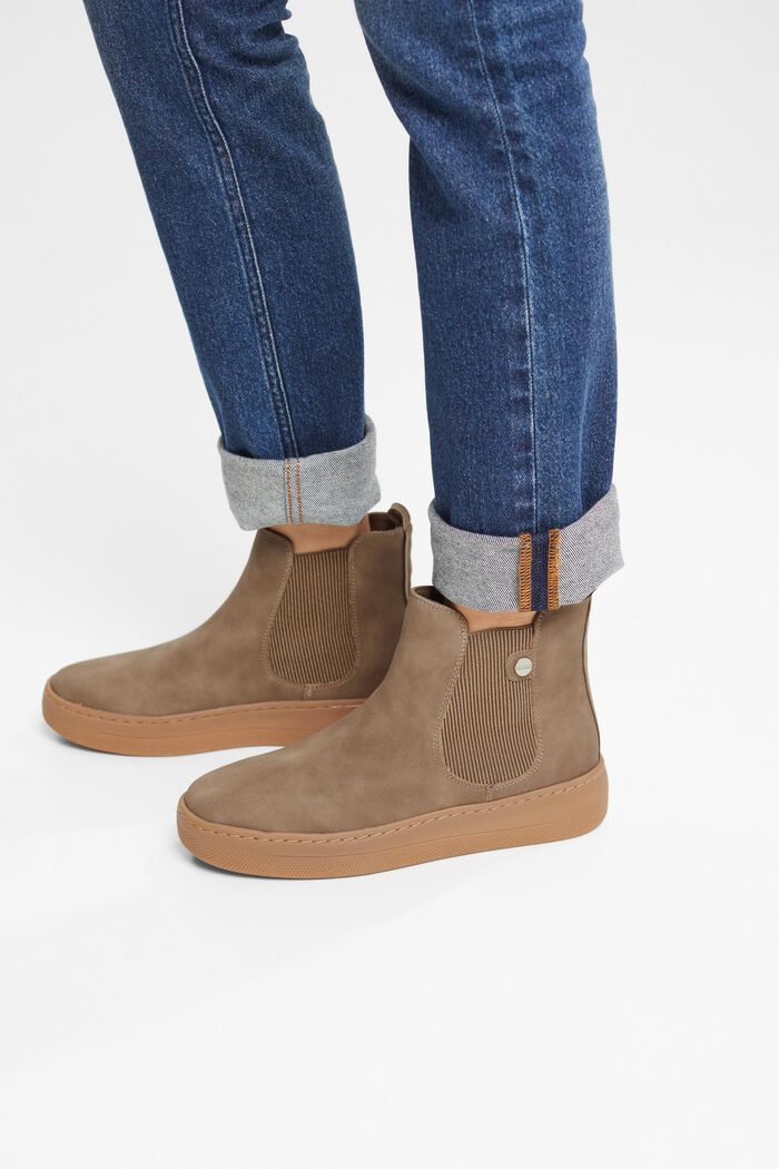 Chelsea boots met plateauzool, TAUPE, detail image number 1