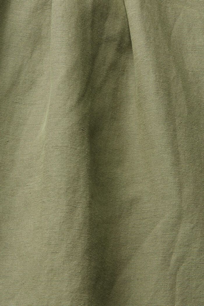 Met linnen: short met knoopsluiting, LIGHT KHAKI, detail image number 5